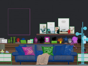 modern sofa set 6 3D Модель