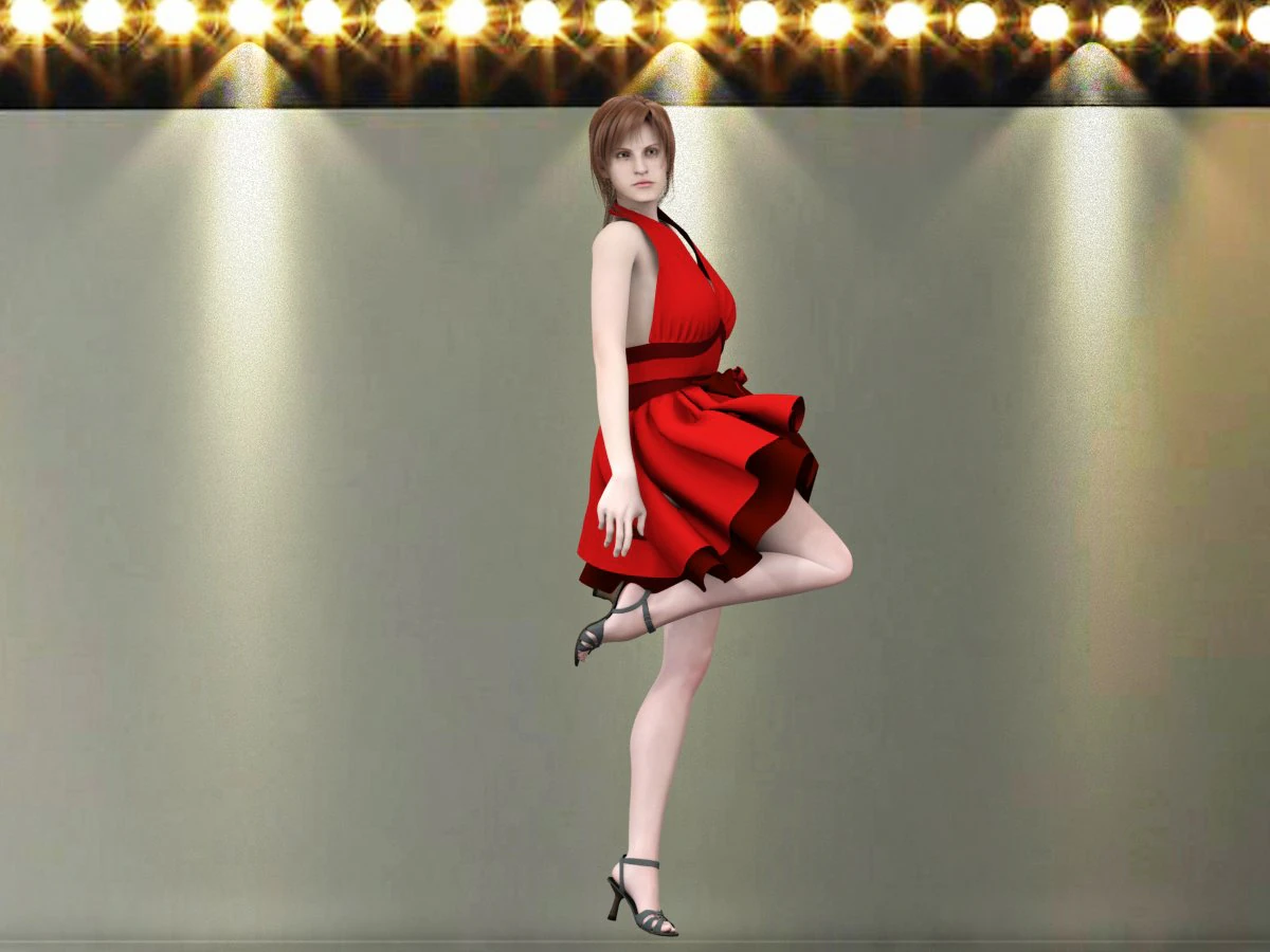 catwalk rigged girl 3D Model .c4d .max .obj .3ds .fbx .stl .blend 