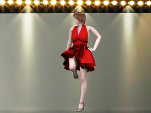 catwalk rigged girl 3D 模型
