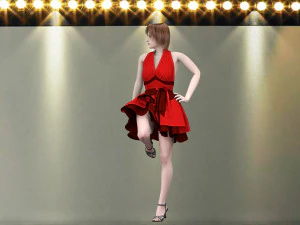 catwalk rigged girl 3D Model