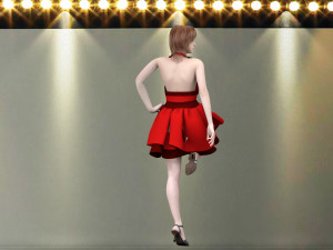 catwalk rigged girl 3D 模型