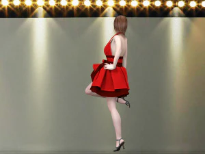 catwalk rigged girl 3D Model