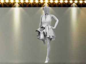 catwalk rigged girl 3D 模型