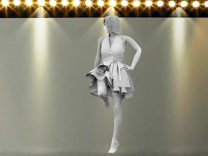 catwalk rigged girl 3D Model