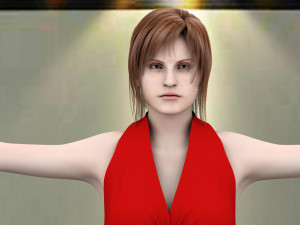 catwalk rigged girl 3D 模型
