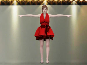 catwalk rigged girl 3D Model