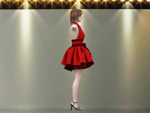 catwalk rigged girl 3D Model