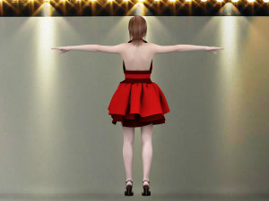 catwalk rigged girl 3D 模型