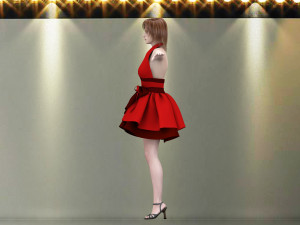 catwalk rigged girl 3D 模型