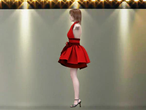 catwalk rigged girl 3D Model