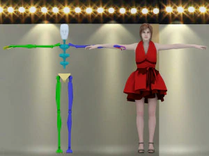 catwalk rigged girl 3D Model