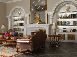 classic european sofa set 3D Model