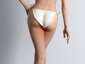 beach bikini rigged girl Modello 3D