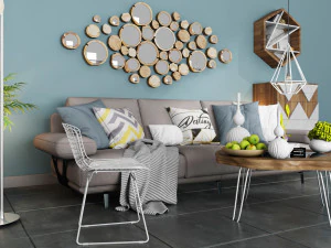 modern sofa set 5 3D Model