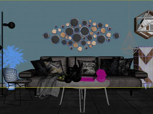 modern sofa set 5 3D Model