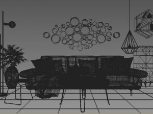 modern sofa set 5 3D Model