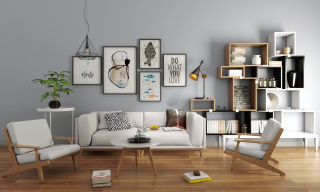 sofa set 3D 모델 .c4d .max .obj .3ds .fbx .stl .blend 