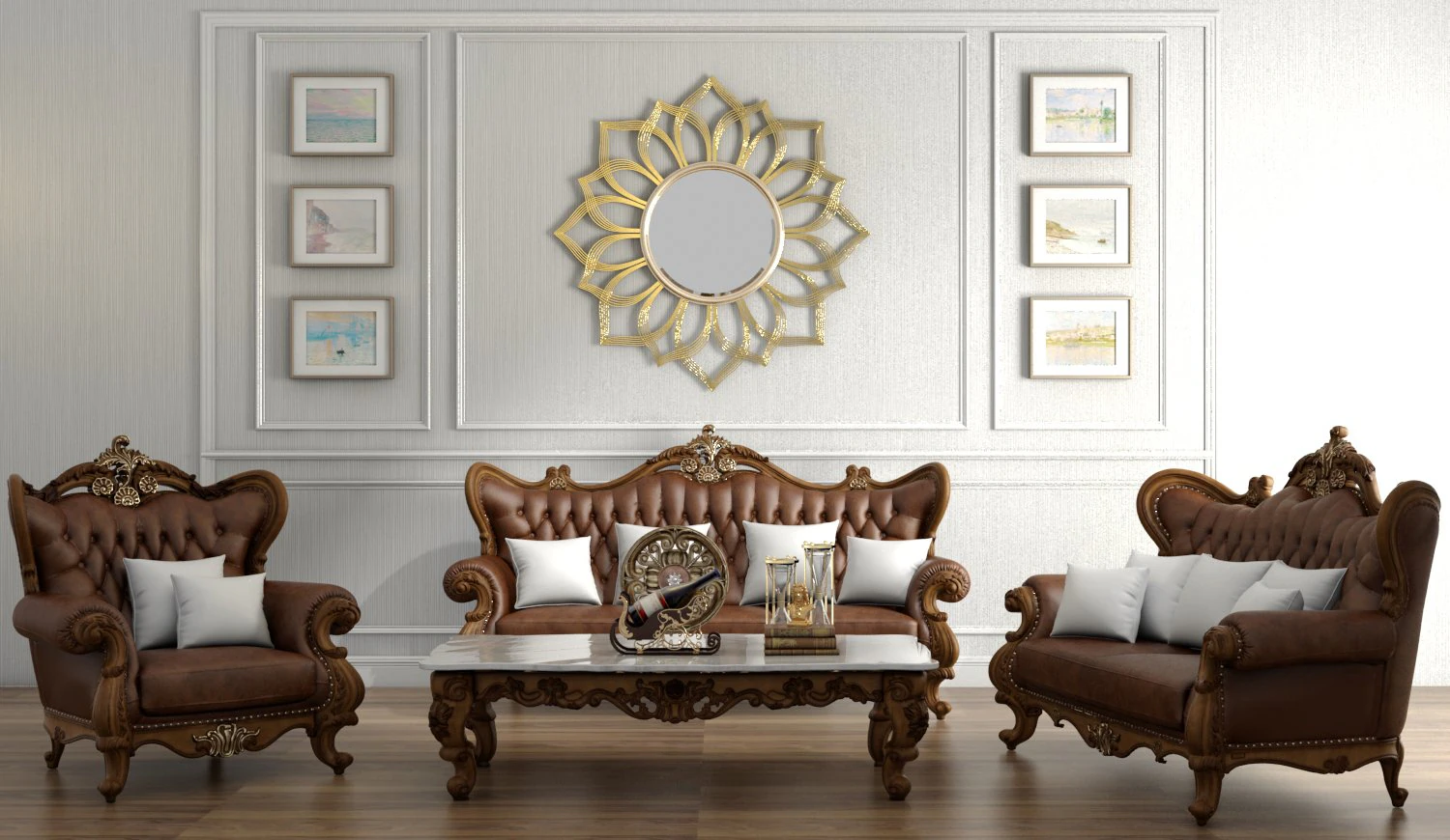 classic sofa set 3D Model .c4d .max .obj .3ds .fbx .stl .blend 