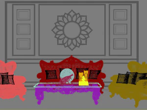 classic sofa set 3D Model