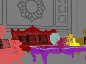classic sofa set Modello 3D