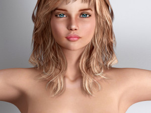 Crop-top rigged girl 3D Model