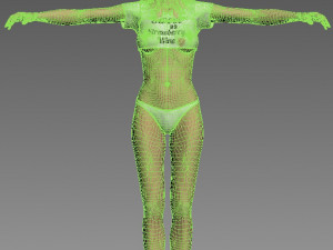 Crop-top rigged girl 3D Model