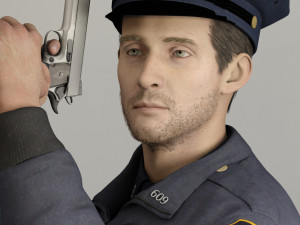 rigged policeman 3D Model