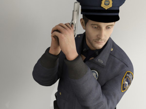 rigged policeman 3D Model