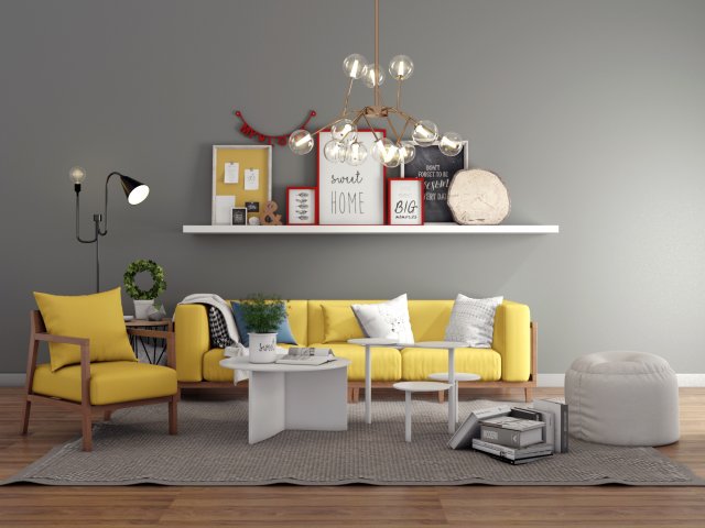 livingroom sofa set 2 3D 모델 .c4d .max .obj .3ds .fbx .stl .blend 