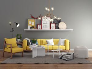 livingroom sofa set 2 3D 모델