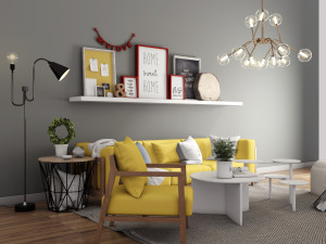 livingroom sofa set 2 3D 모델