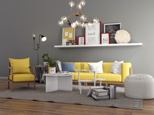 livingroom sofa set 2 3D 모델