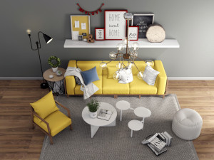 livingroom sofa set 2 3D 모델