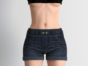 sporty rigged crop-top girl 3D 模型