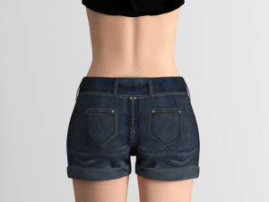 sporty rigged crop-top girl 3D 模型