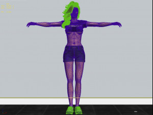sporty rigged crop-top girl 3D 模型