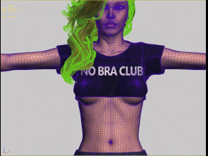 sporty rigged crop-top girl 3D 模型