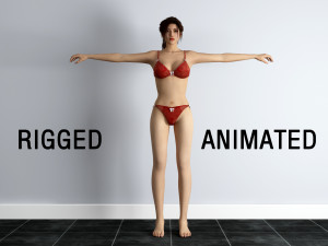 rigged bikini girl 3D 모델