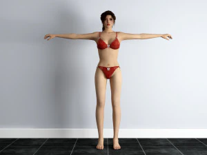 rigged bikini girl 3D Model