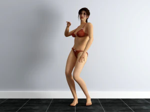 rigged bikini girl 3D Model