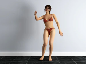 rigged bikini girl 3D Model