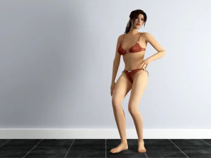 rigged bikini girl 3D Model