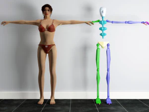 rigged bikini girl 3D Model
