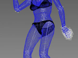 rigged bikini girl 3D Model