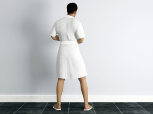 man in bathrobe rigged 3D Model