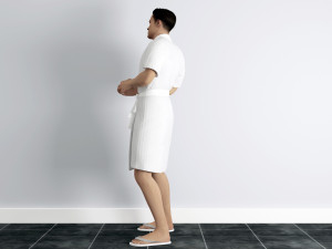 man in bathrobe rigged 3D Model