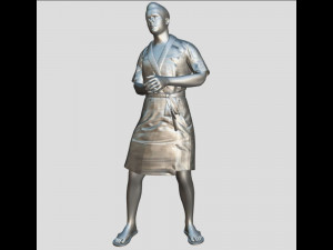 man in bathrobe rigged 3D Model