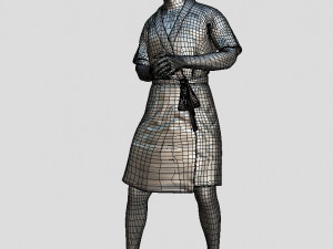 man in bathrobe rigged 3D Model