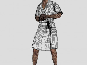 man in bathrobe rigged 3D Model