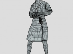 man in bathrobe rigged 3D Model
